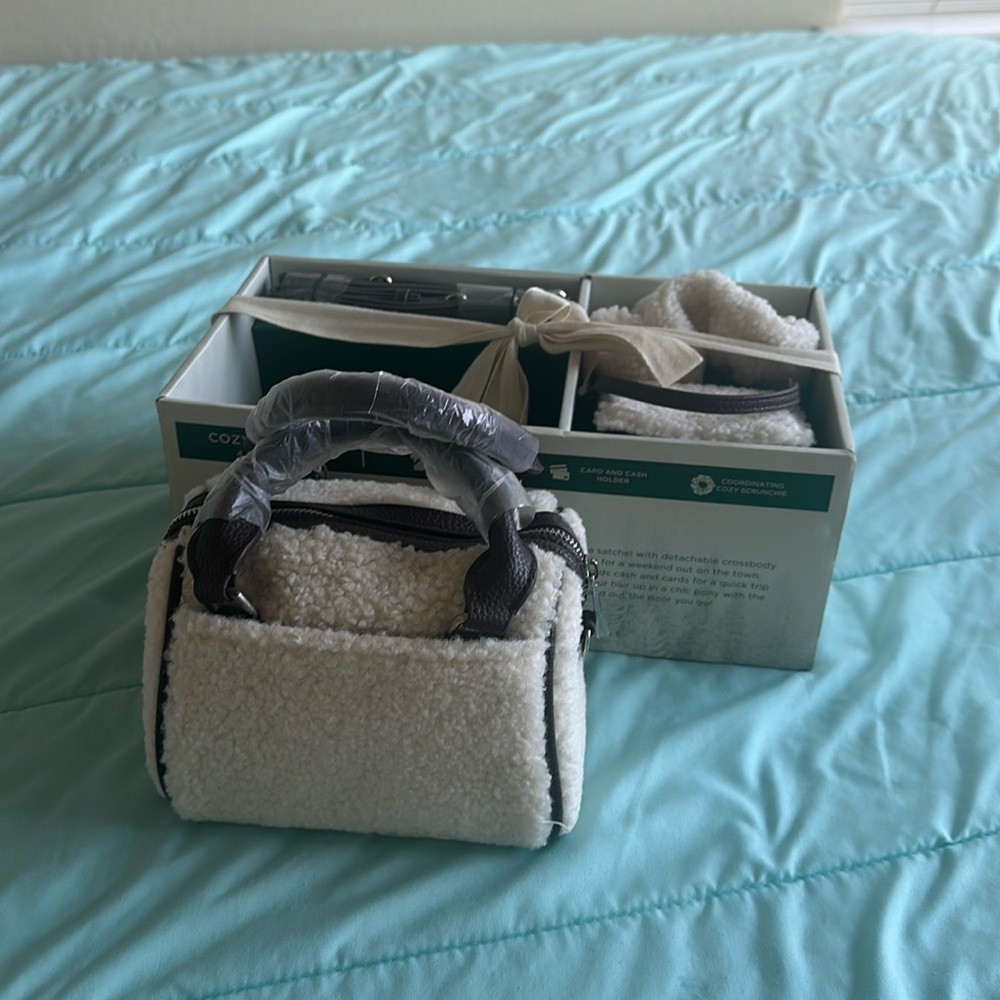 Aspen cozy satchel set (w/removable strap, card holder, scrunchie)